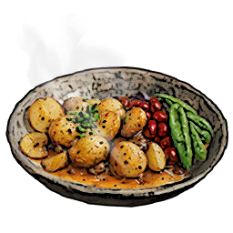 Beans with Mushrooms and Sweet Potato